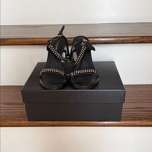 Coach Black Heels with Studded Straps